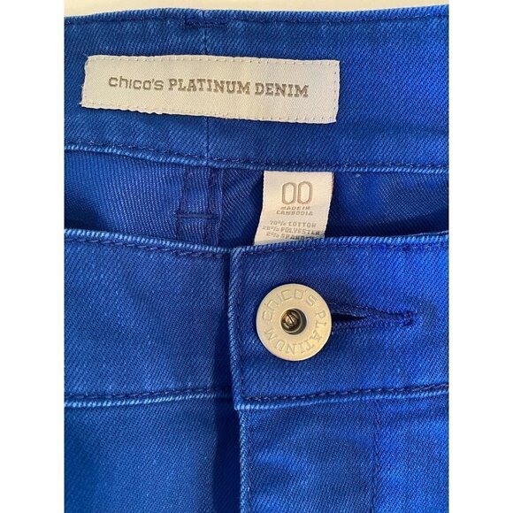 Chico's Platinum Blue Denim Ankle Jeans, Size 00 - Picture 4 of 9